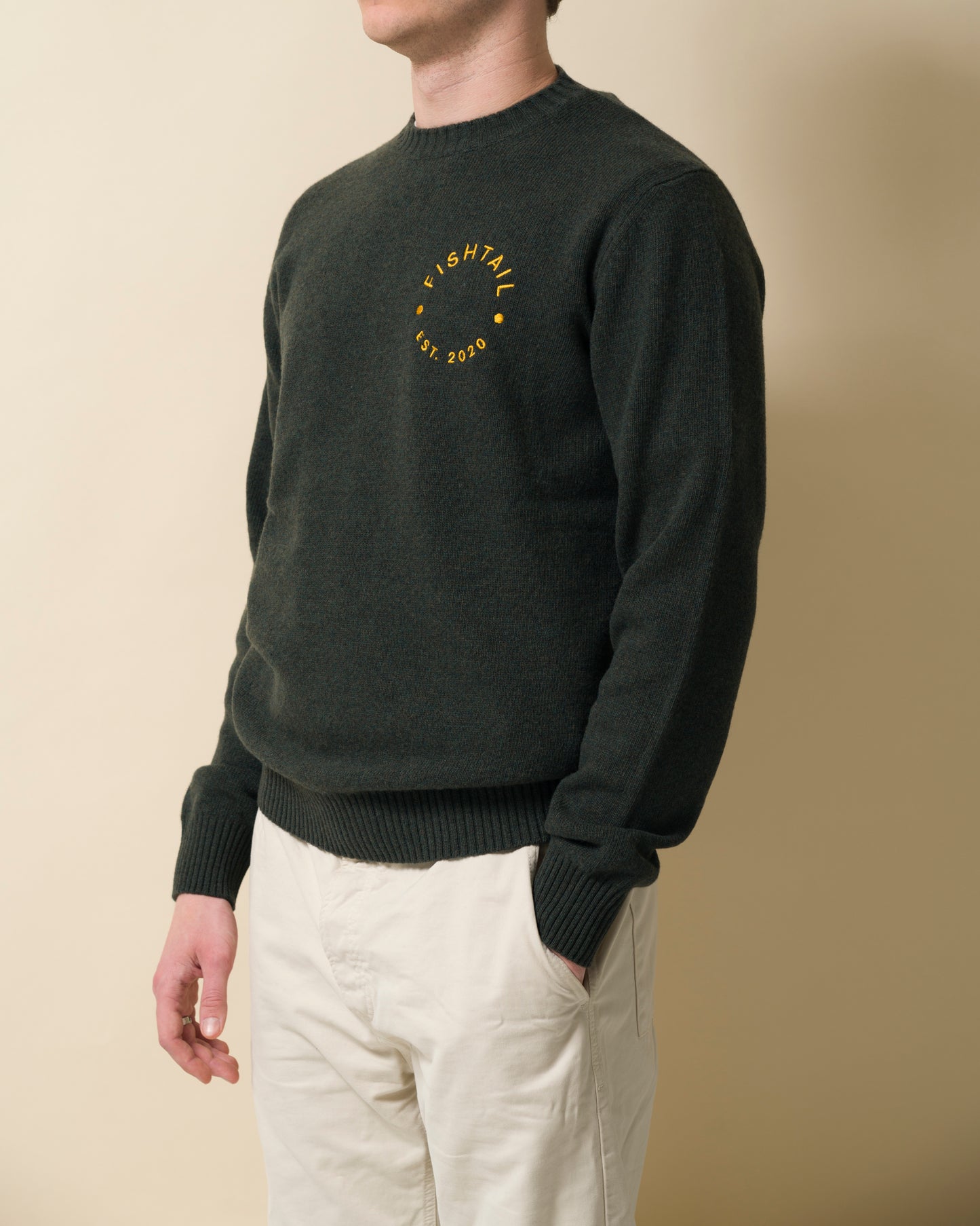 Cashmere og fine merino genser - grønn