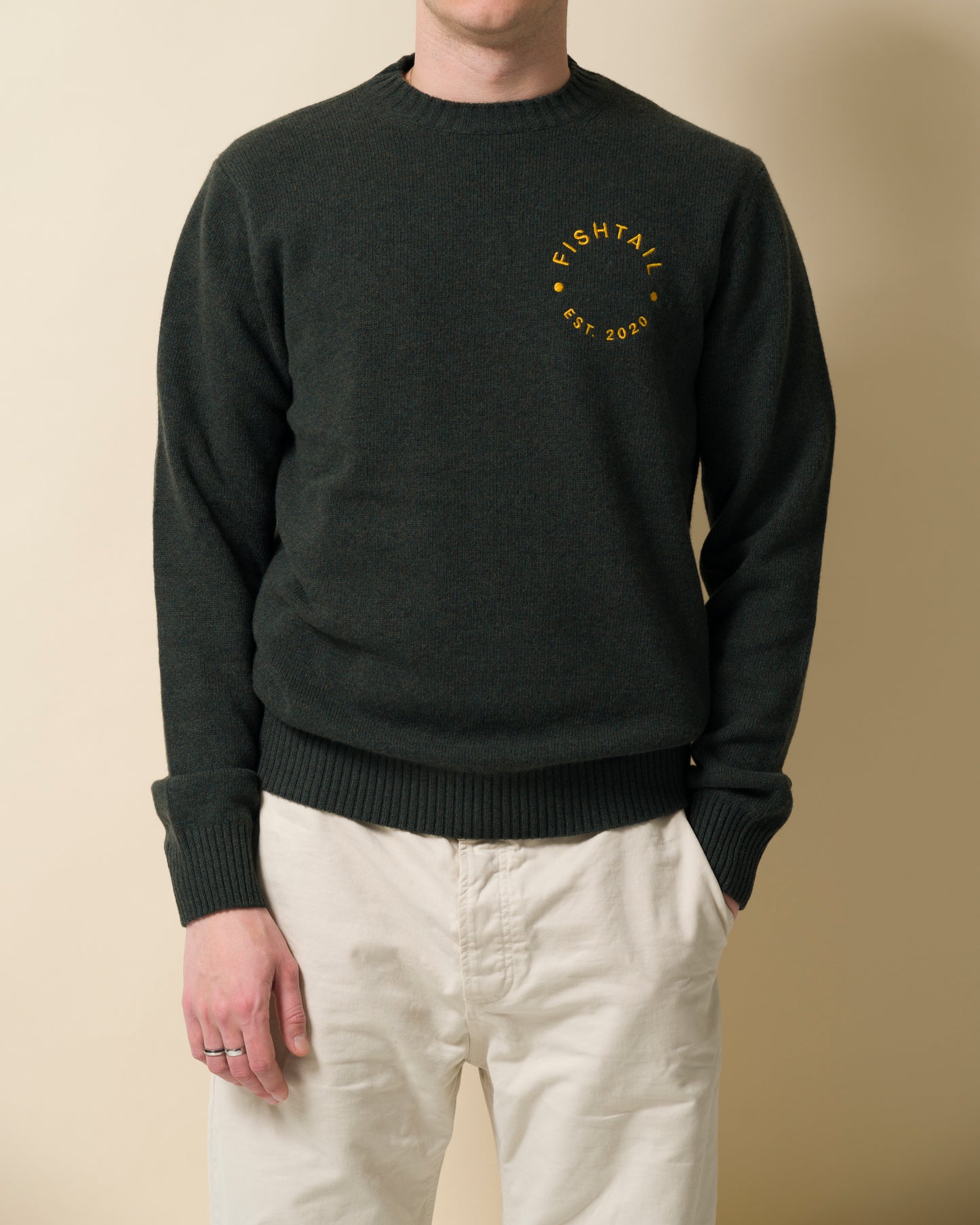 Cashmere og fine merino genser - grønn